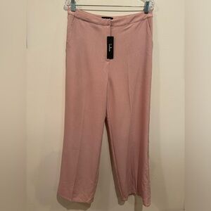 Boss Behavior High-Waisted Wide-Leg Pants Lulus in Blush Pink size large